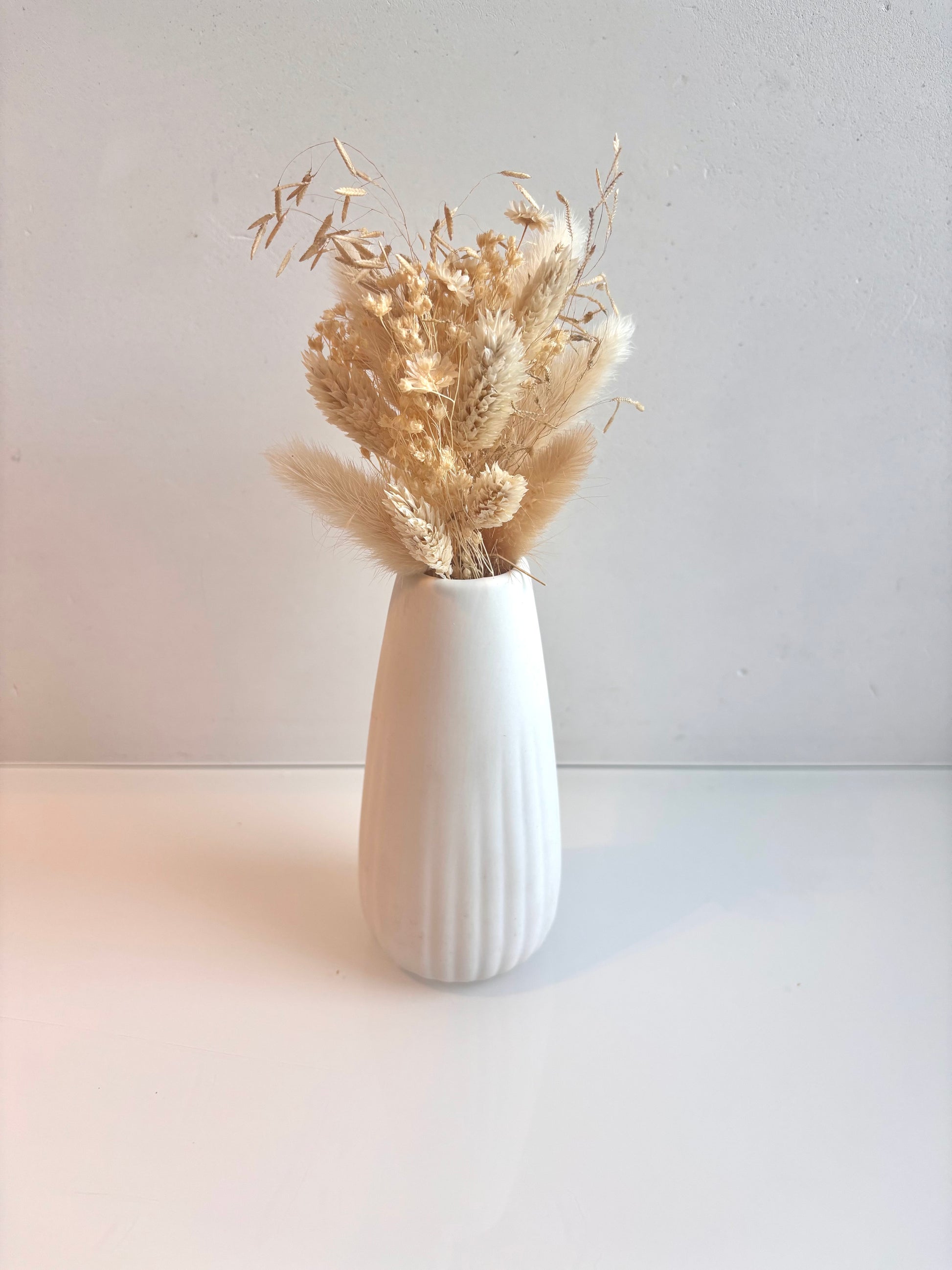 OK - Vaas wit met kleine ribbel
kleuren: wit en beige

H 22cm
€22,50

Voorraad: 1